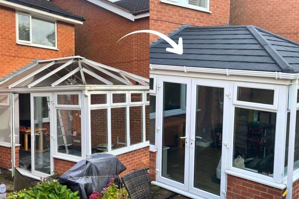 Roof Replacement Before and After